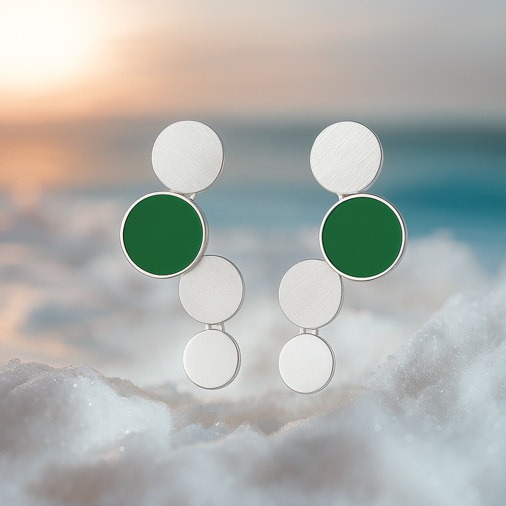 Oceane | Gold Earrings with Turquoise Accent