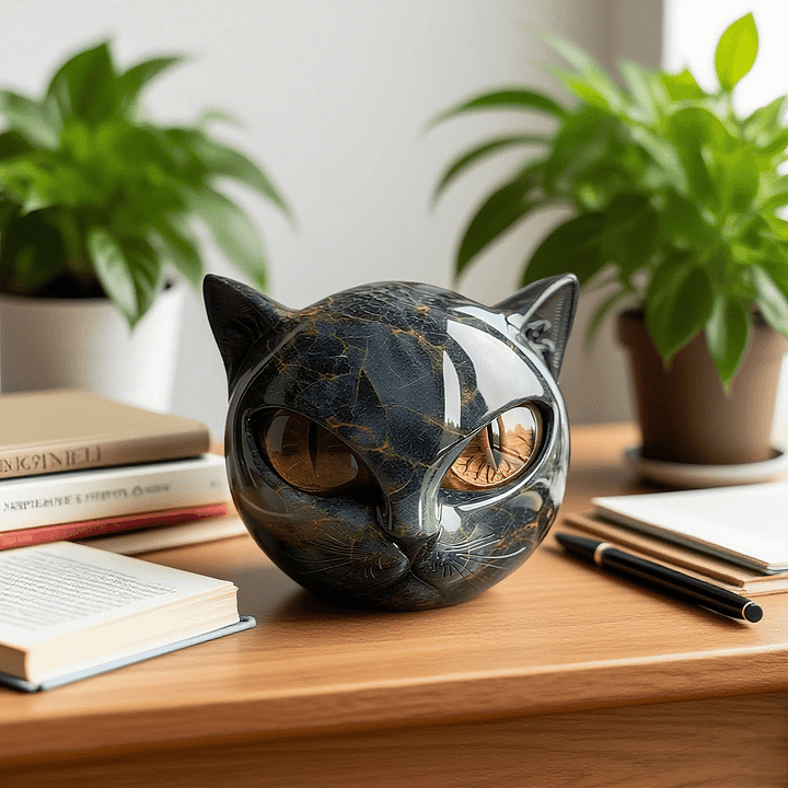 NyxCharm | Mystical Black Cat Head Statue