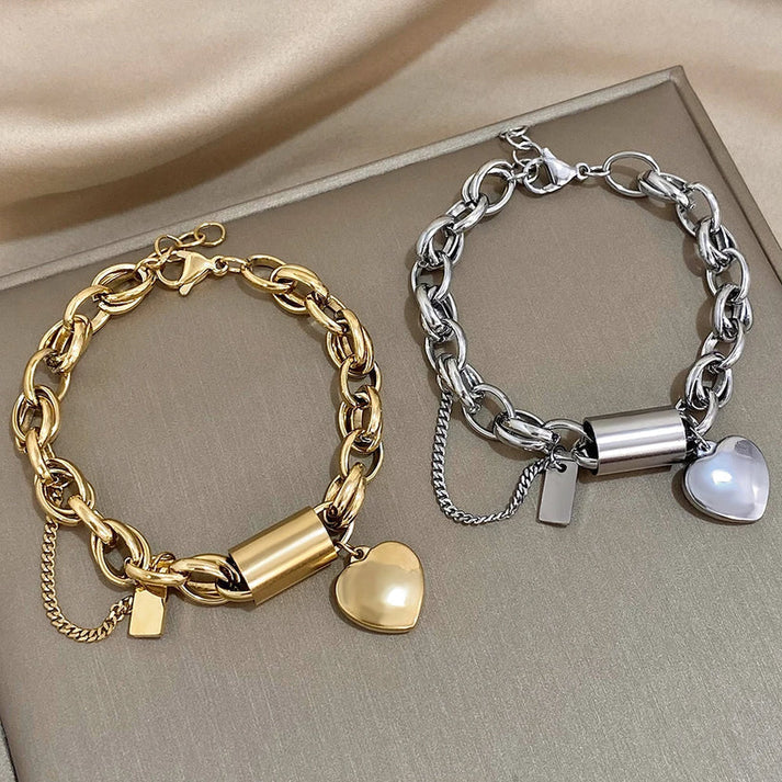 Chunky Heart Bracelet | Gold