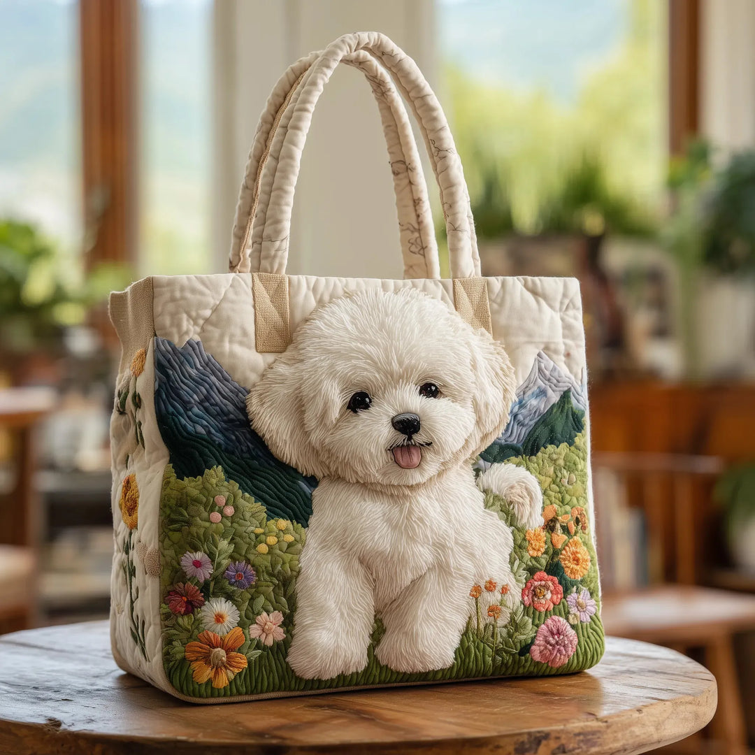 Charming Dog Quilted Tote