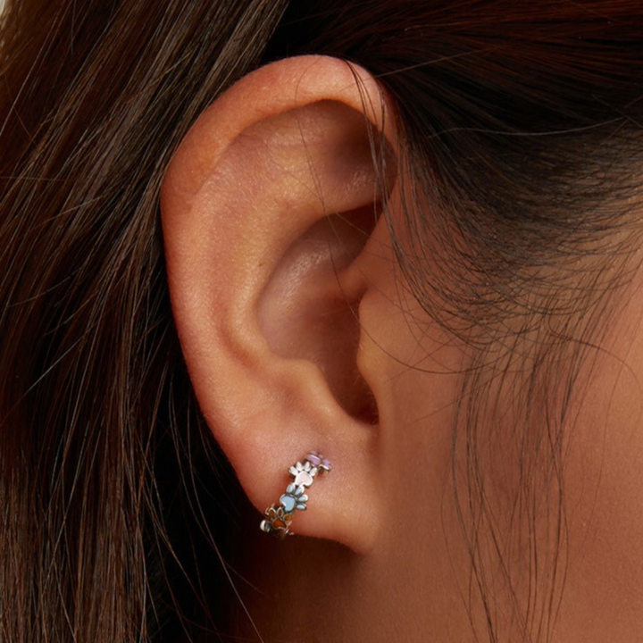 Colorful Round Earrings with Silver Surface