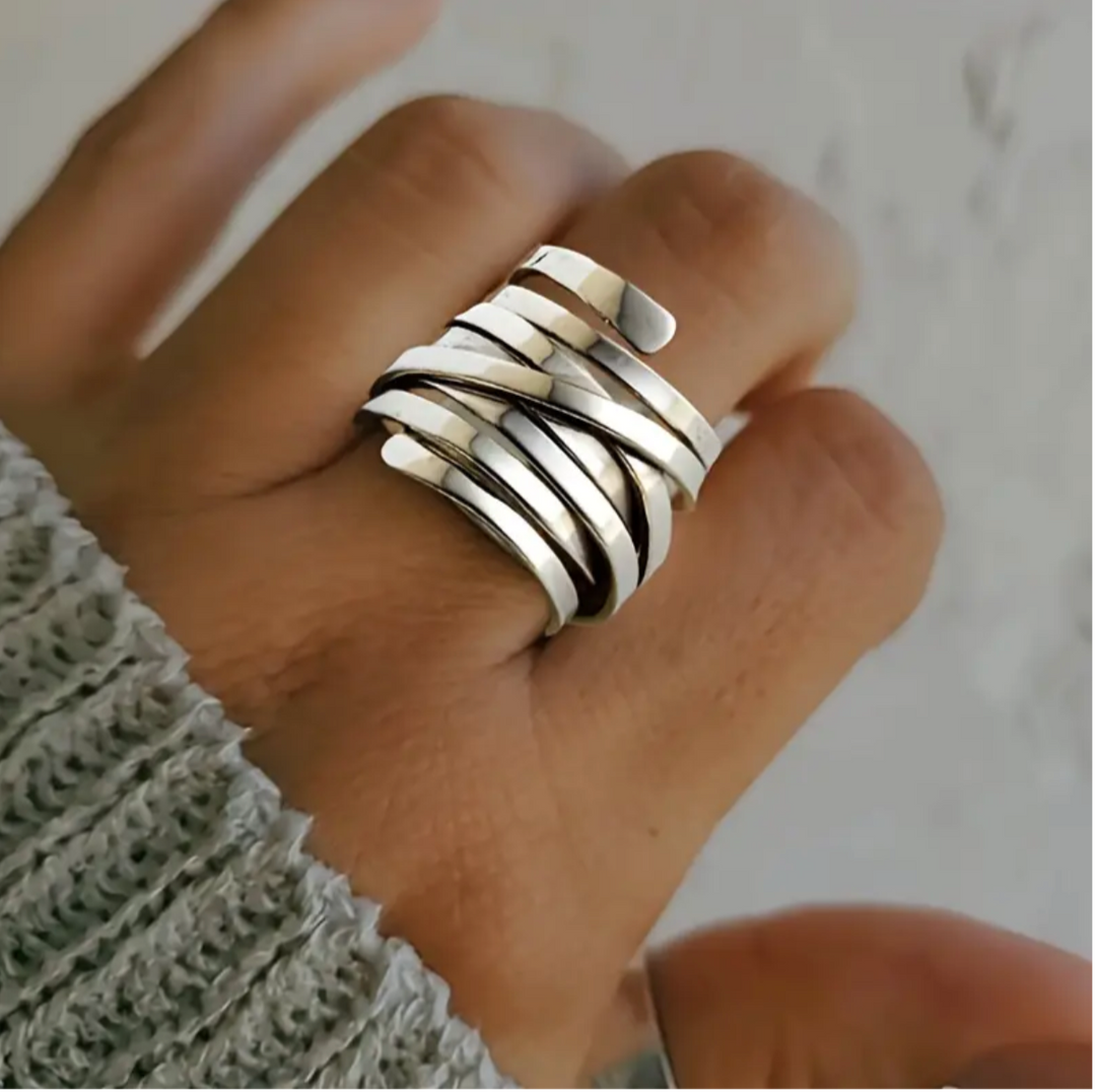 Bliss – Vintage Silver Ring, Thick and Layered