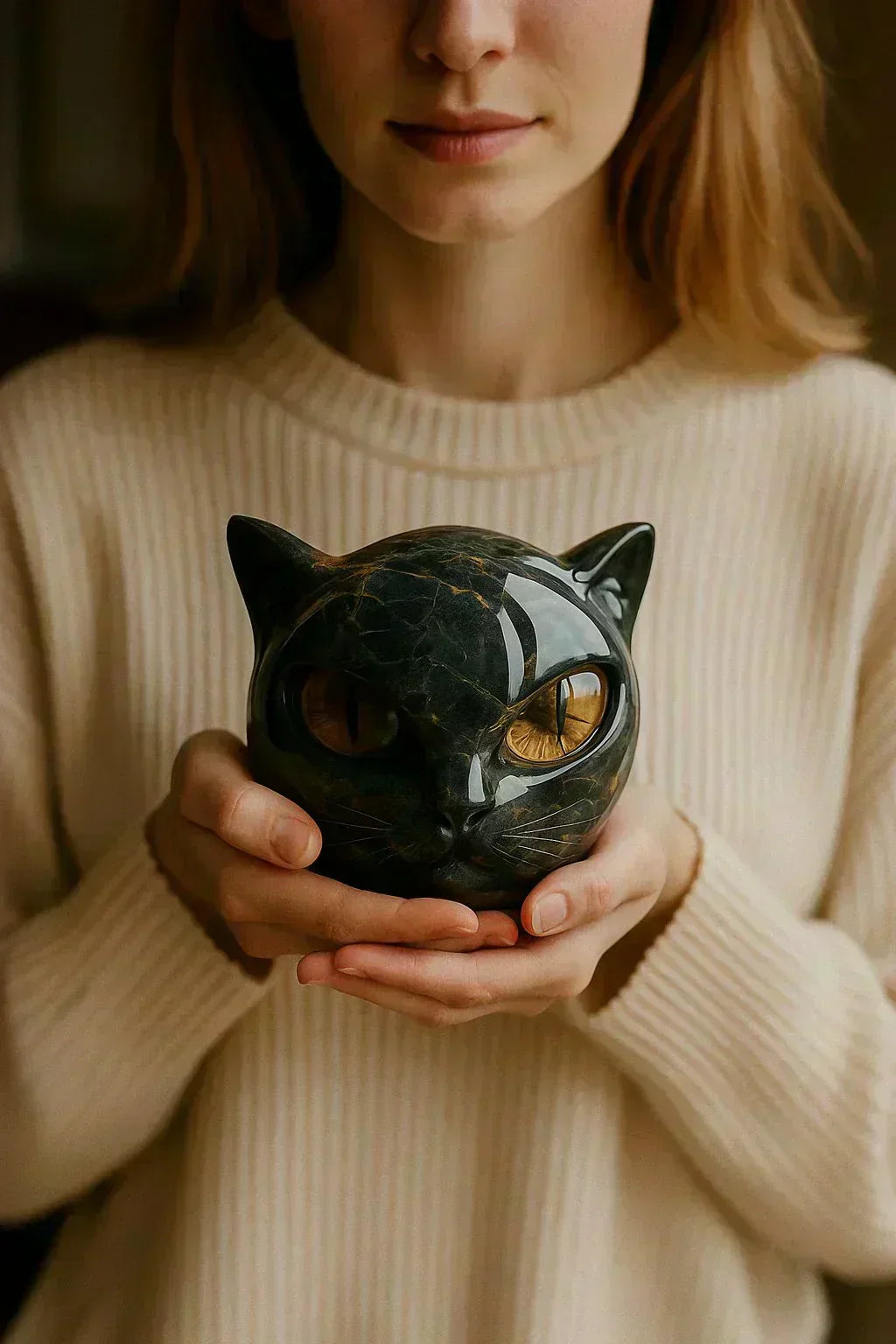 NyxCharm | Mystical Black Cat Head Statue
