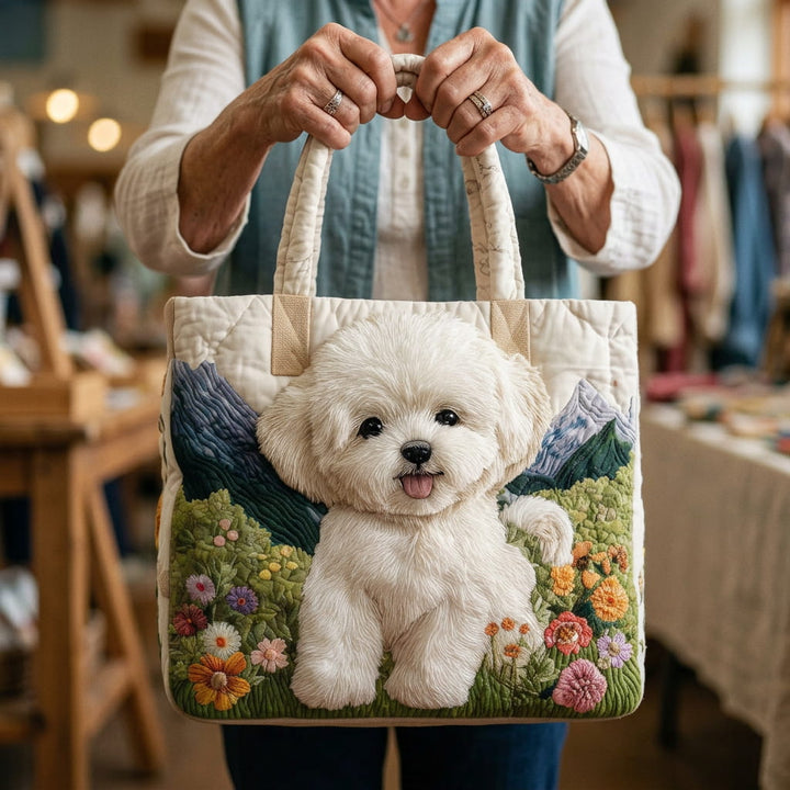 Charming Dog Quilted Tote