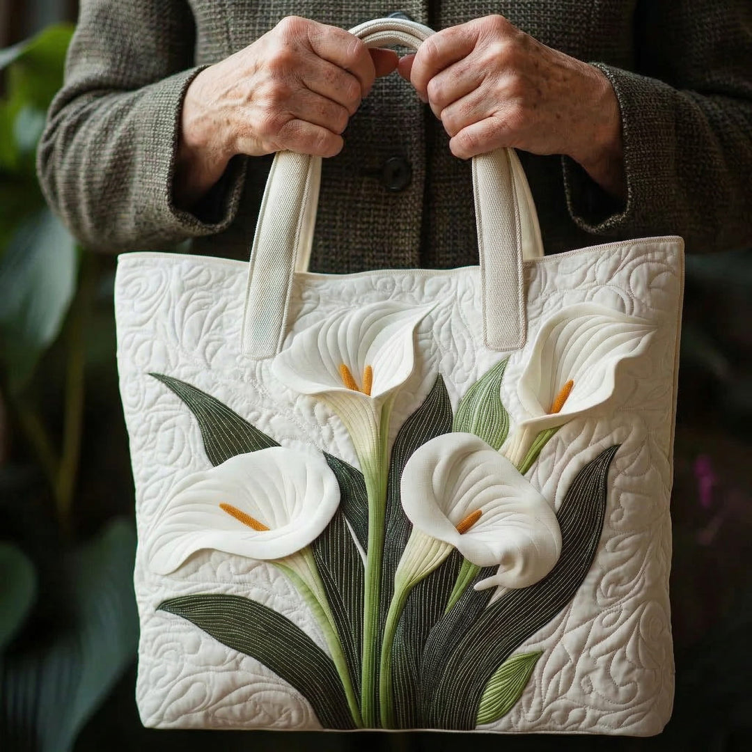 White Padded Calla Lily Bag