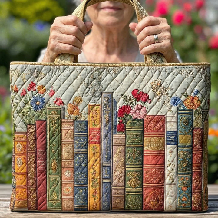 Quilted Enchanted Library Tote Bag