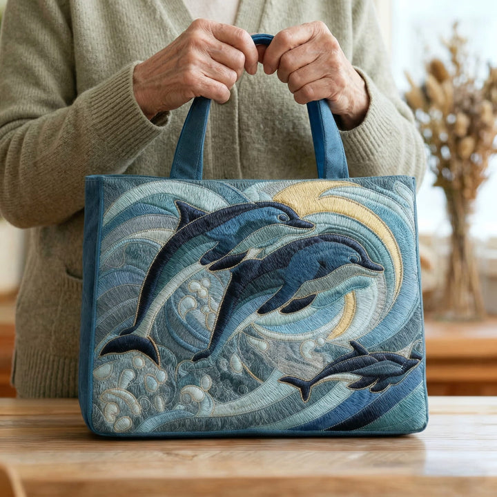 Handmade Ocean Dolphin Tote Bag