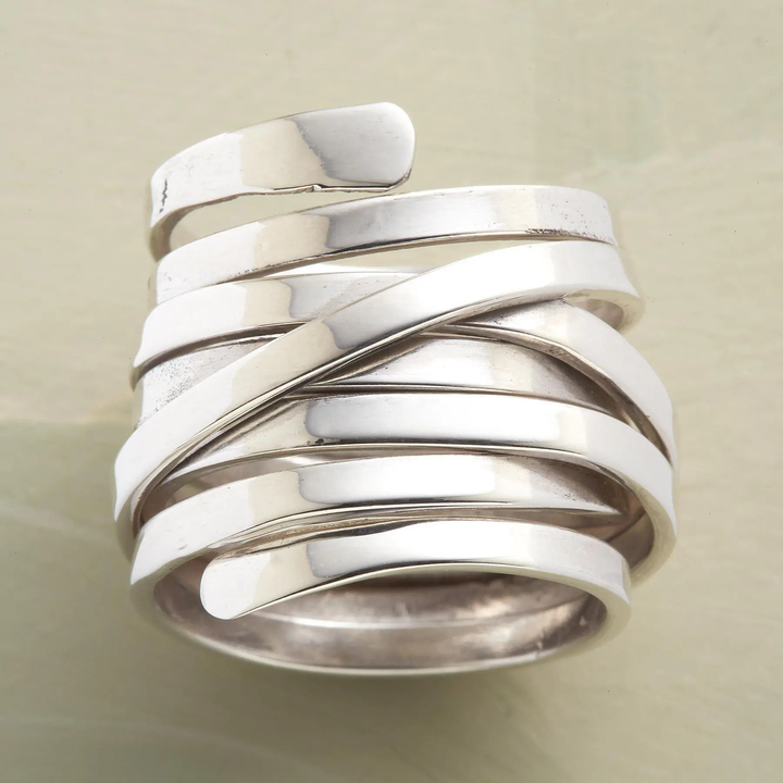 Bliss – Vintage Silver Ring, Thick and Layered