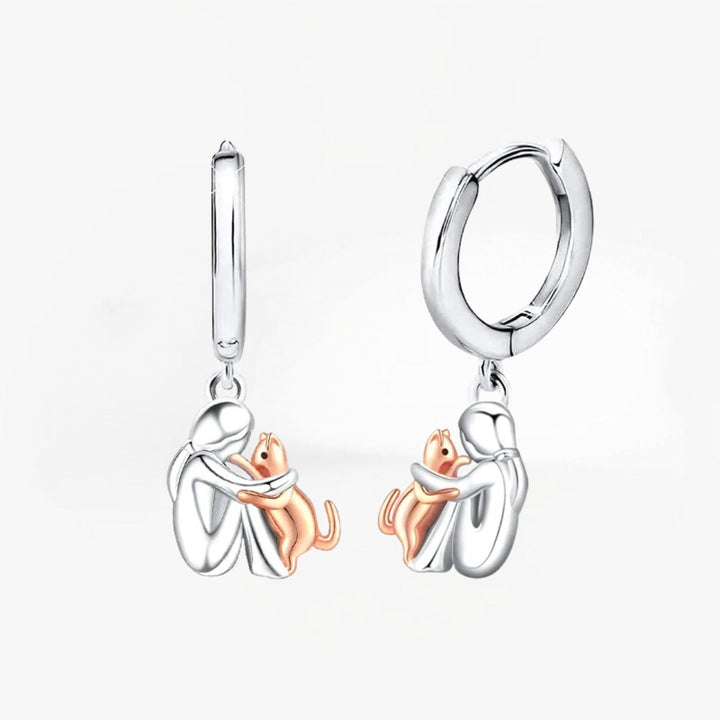 Marie | Cat Embrace Earrings (Round Lock)